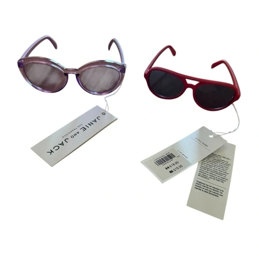 Janie and Jack Toddler Girl Sunglasses Red Purple Set of 2 NWT